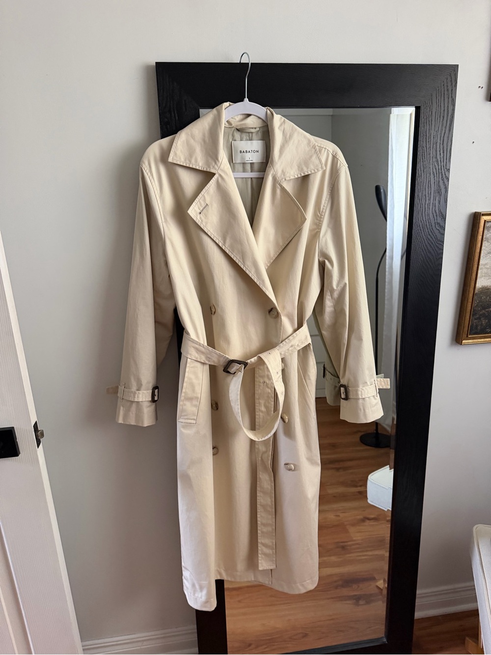 Babaton Cream Trench Coat with Belt